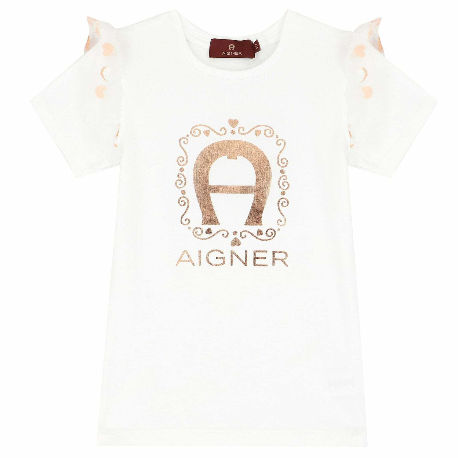 Girls White Logo T-Shirt, 2, hi-res