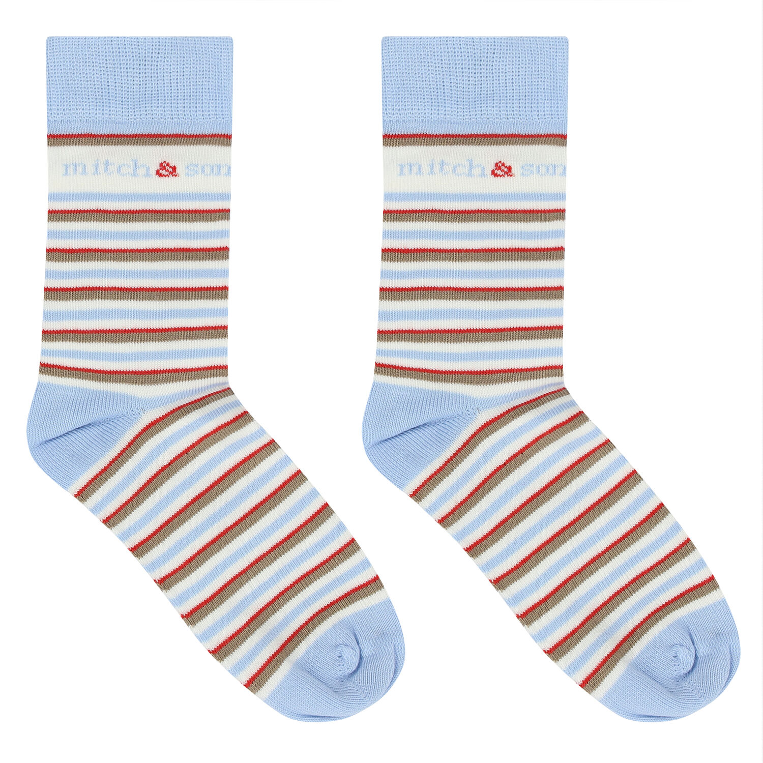 Boys Blue Striped Socks, 1, hi-res
