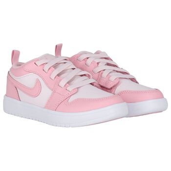 Girls Pink & White Air Jordan 1 Low Alt Trainers