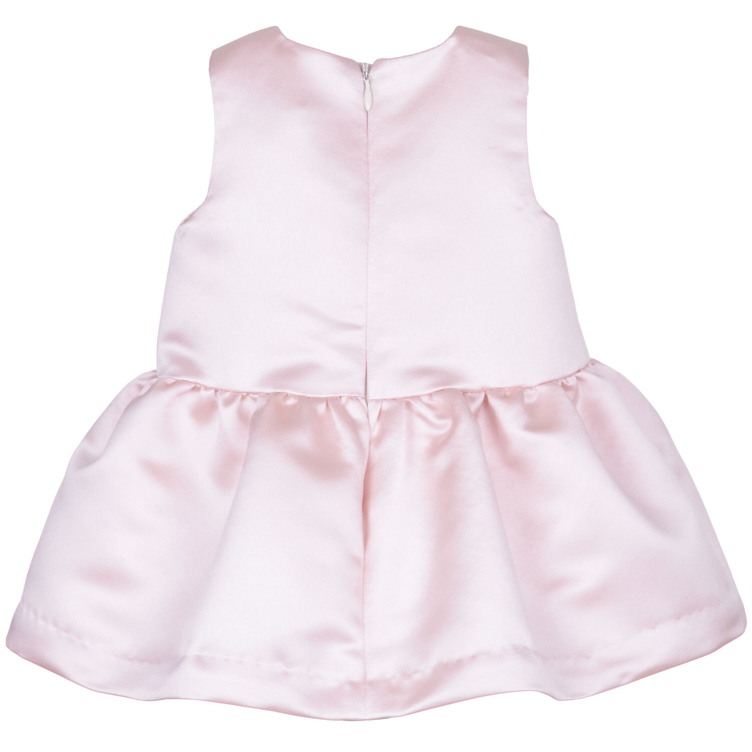 Baby Girls Pink Satin Dress, 1, hi-res