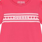 Girls Pink Cotton Ruffle Dress, 1, hi-res