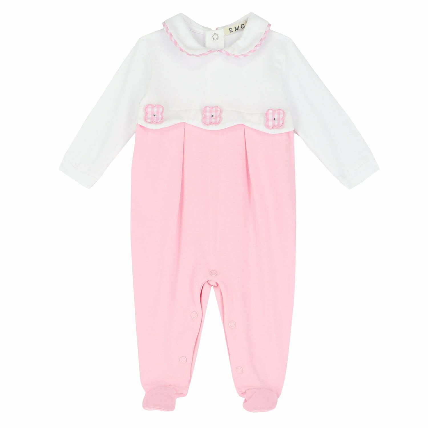 Baby Girls White & Pink Babygrow, 1, hi-res image number null