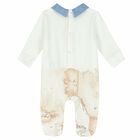 Baby Boys White & Beige Geo Map Babygrow, 3, hi-res