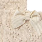 Baby Girls Beige Knitted Bow Socks, 2, hi-res
