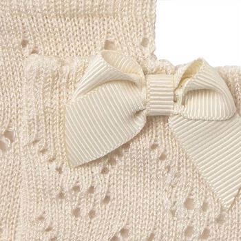 Baby Girls Beige Knitted Bow Socks