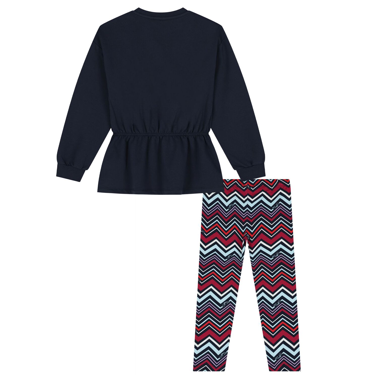 Girls Multi-Coloured Zig Zag Leggings Set, 1, hi-res