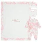 Baby Girls White & Pink Geo Map Babygrow Gift Set , 2, hi-res