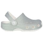 Girls Silver Iridescent Glitter Classic Clogs Sandals, 1, hi-res