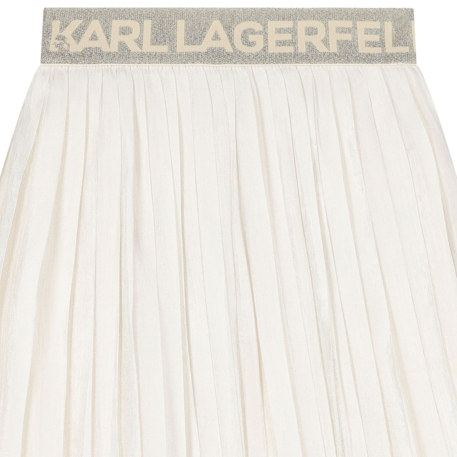 Girls Ivory Logo Pleated Skirt, 1, hi-res image number null