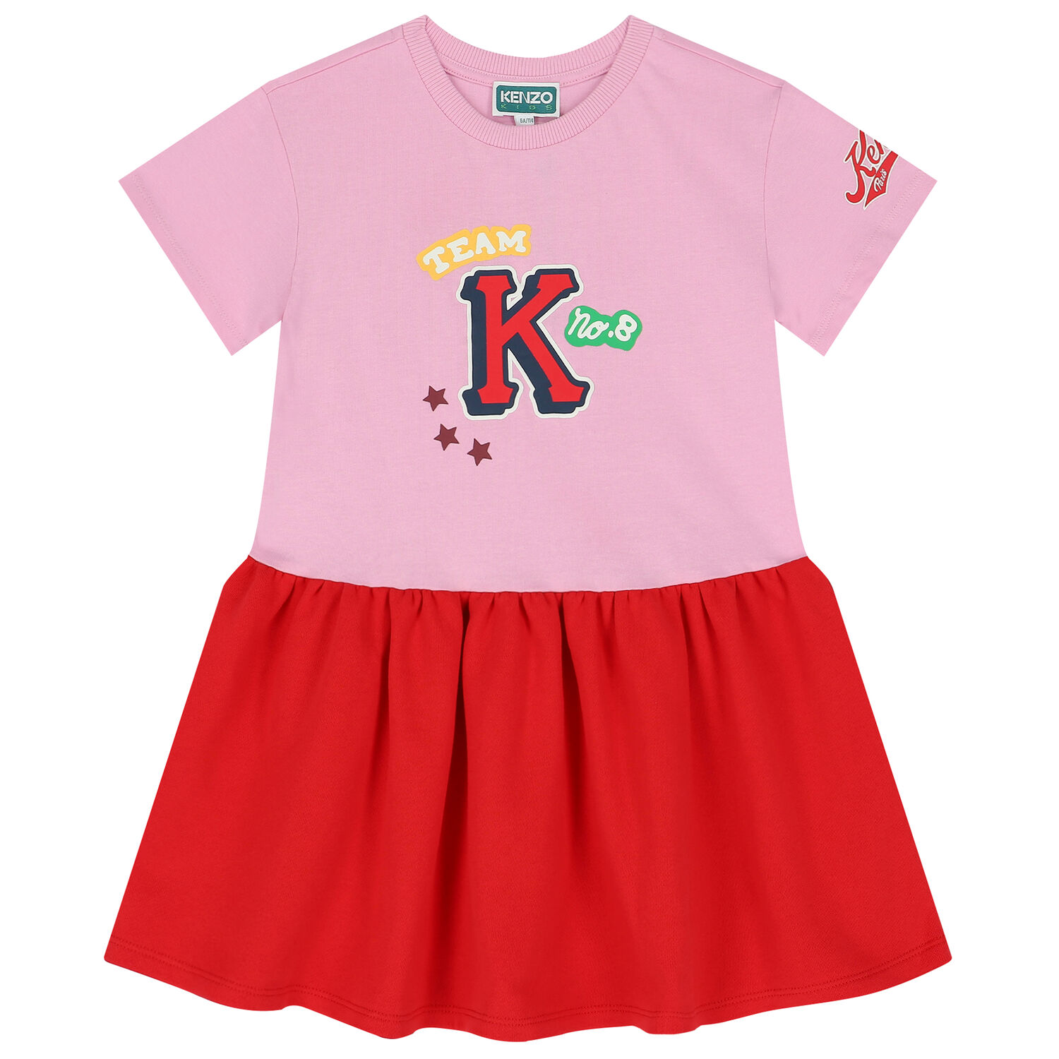 Girls Pink & Red Logo Dress, 1, hi-res