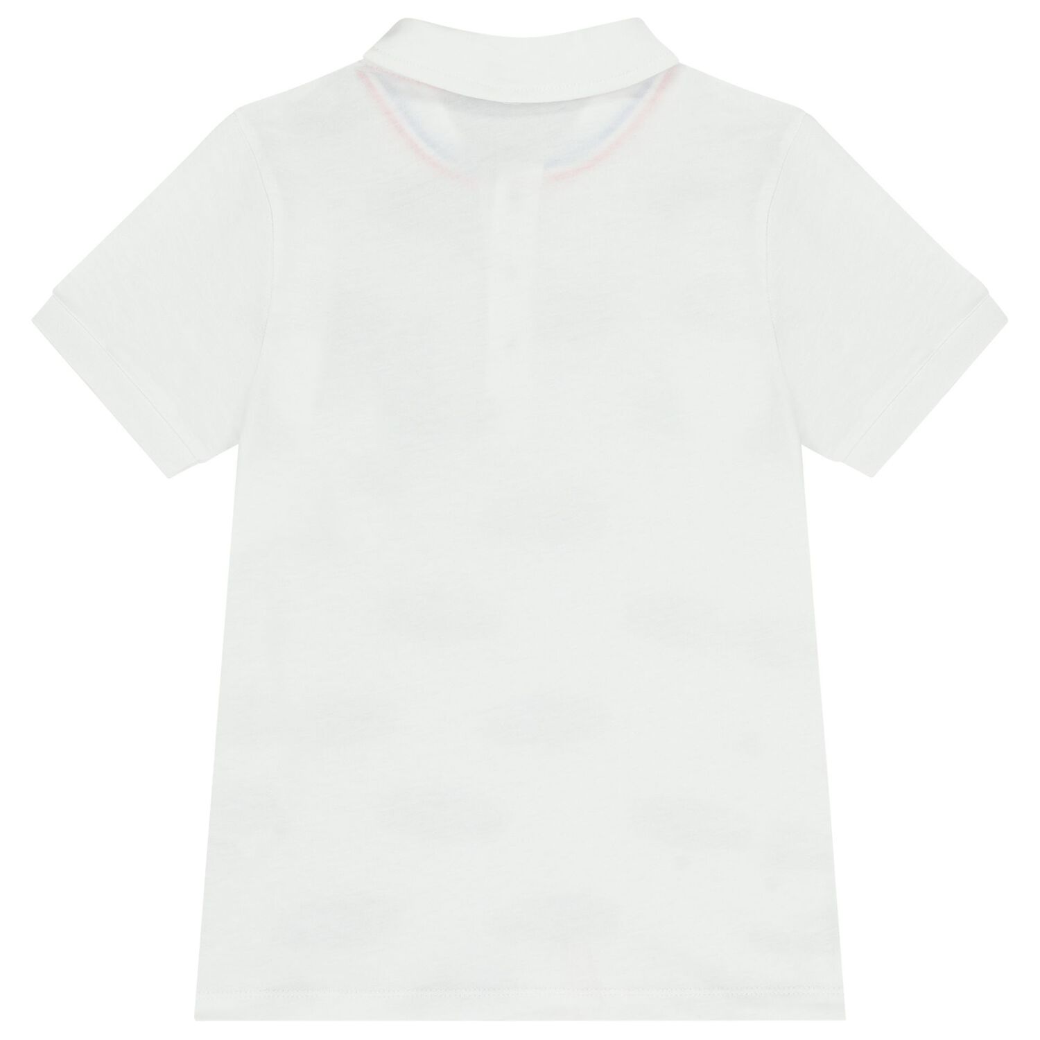 Boys White Sports Car Logo Polo Shirt, 1, hi-res