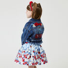 Girls Blue & Red Cherry Skirt, 1, hi-res