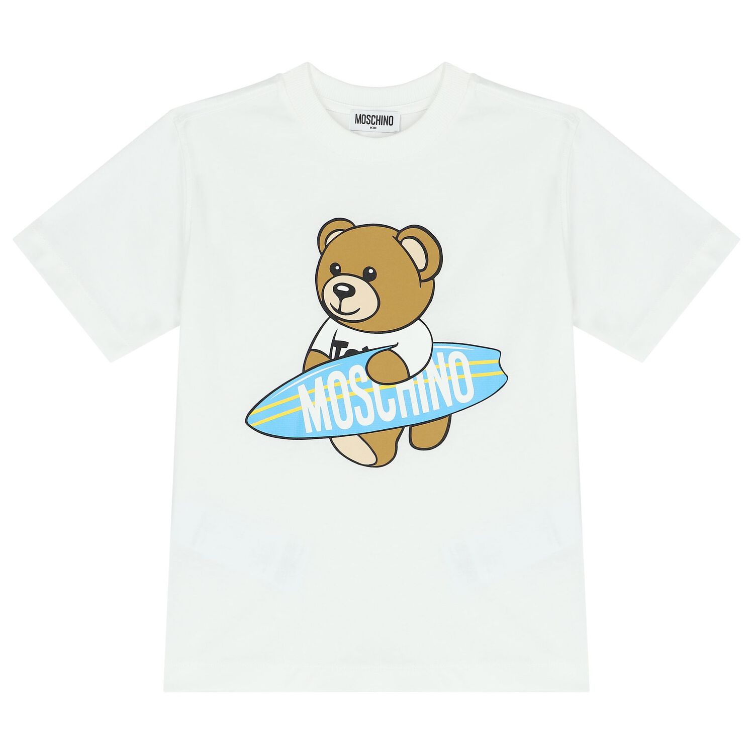 Boys White & Grey Teddy Bear Logo Shorts Set, 1, hi-res