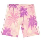 Girls Beige & Pink Logo Shorts Set, 1, hi-res