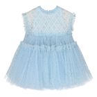 Younger Girls Blue Tulle Dress, 1, hi-res