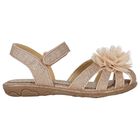Younger Girls Rose Gold Flower Sandals, 1, hi-res