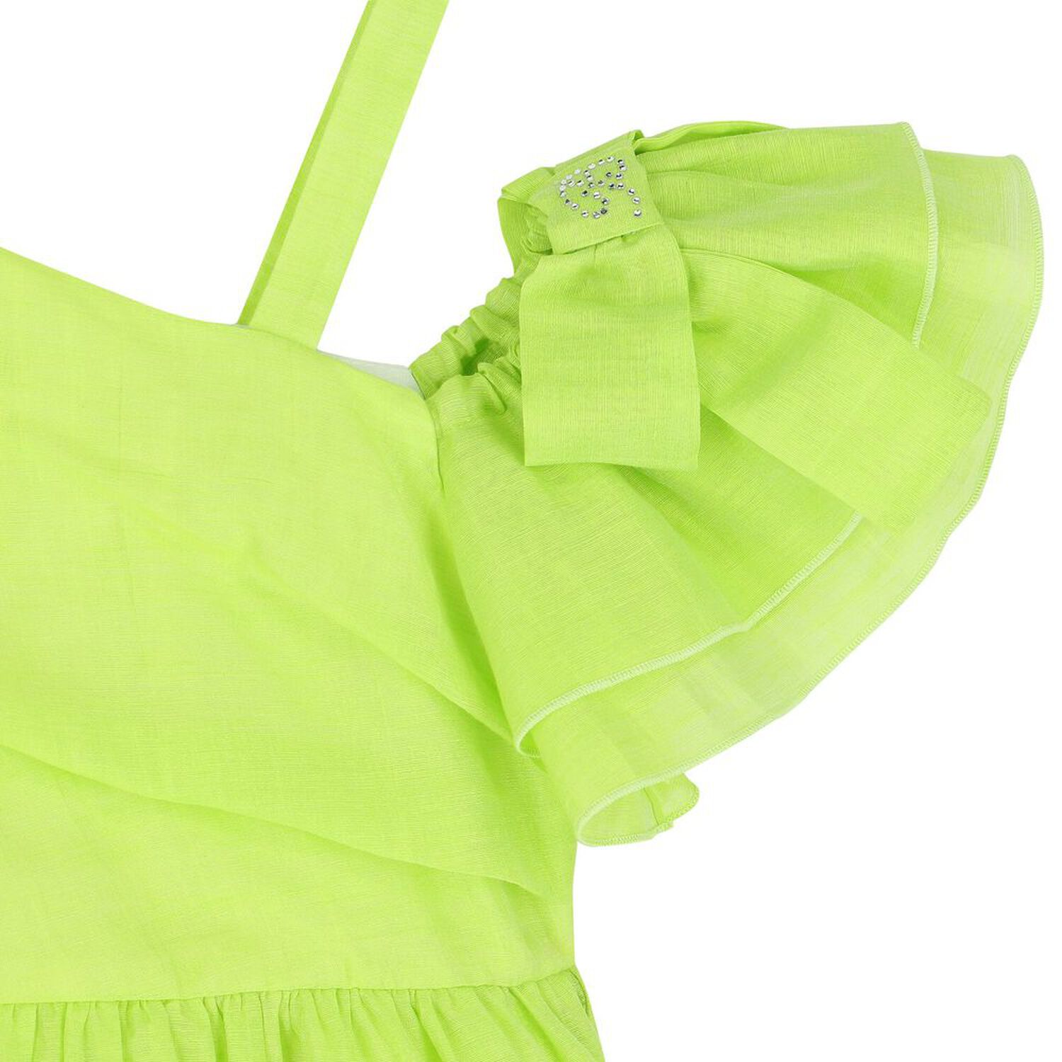 Girls Green Ruffled Dress, 1, hi-res image number null