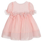 Younger Girls Pink Bow Dress, 2, hi-res
