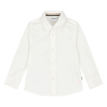 Younger Boys White Logo Shirt