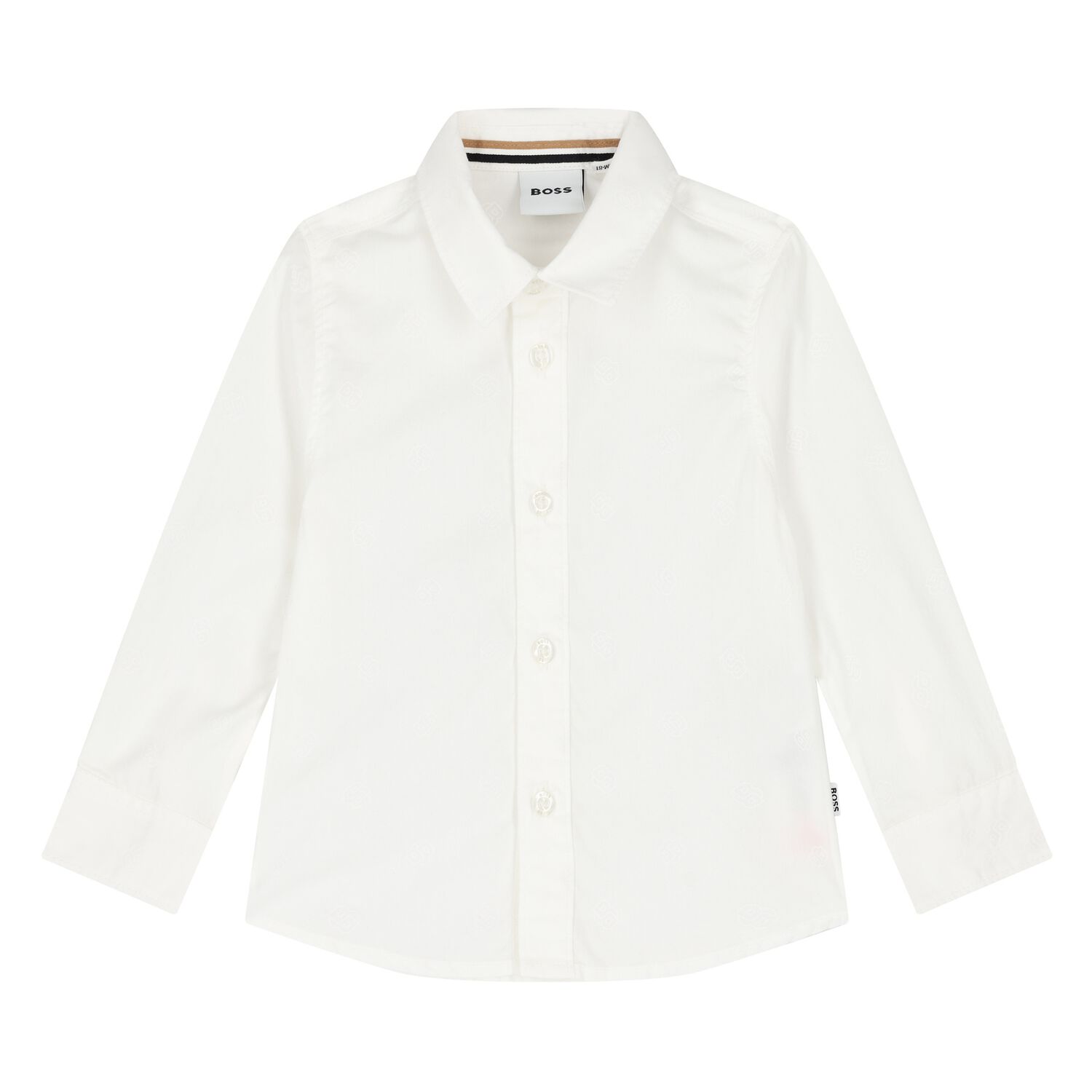 Younger Boys White Logo Shirt, 1, hi-res image number null