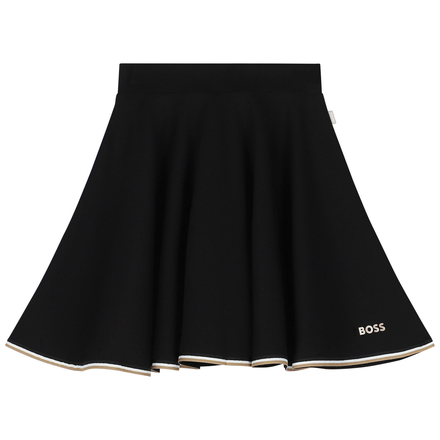 Girls Black Logo Skirt, 1, hi-res