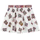 Girls White & Pink Teddy Bear Logo Skirt Set, 1, hi-res