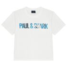 Boys White Logo T-Shirt, 1, hi-res