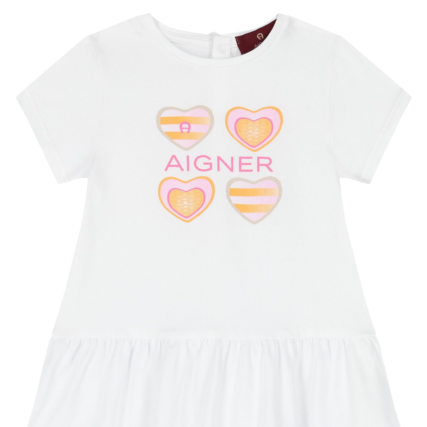 Younger Girls White Logo Dress, 1, hi-res
