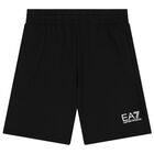 Boys Black Logo Shorts, 2, hi-res