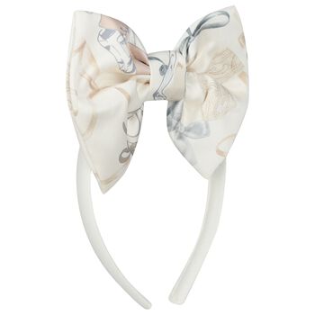 Girls Ivory Bow Headband