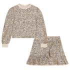 Girls Gold Sequin Skirt Set, 2, hi-res