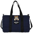 Navy Blue Teddy Bear Logo Baby Changing Bag, 2, hi-res