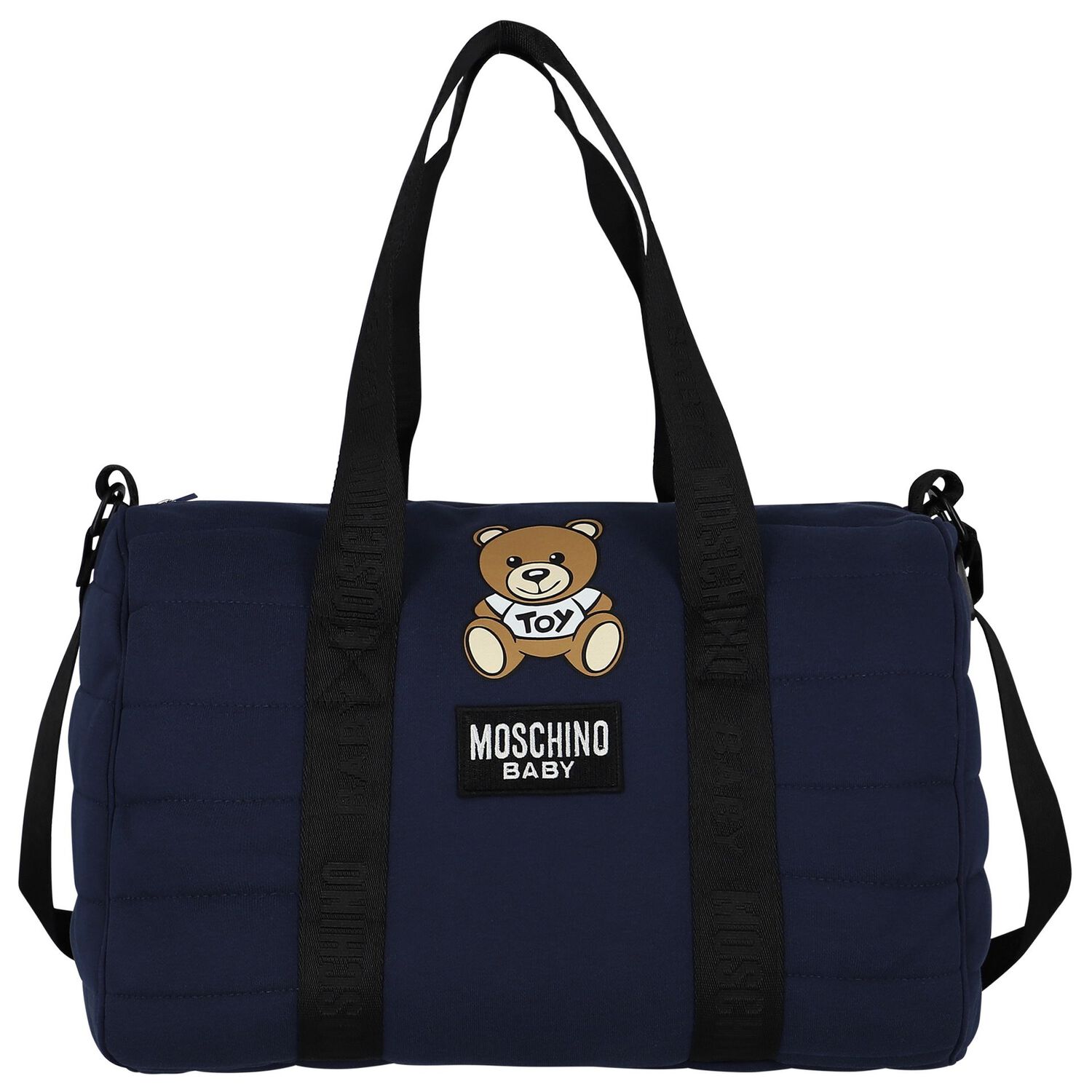 Navy Blue Teddy Bear Logo Baby Changing Bag, 2, hi-res