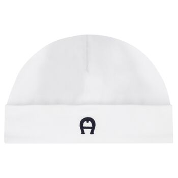 Baby Boys White Logo Hat