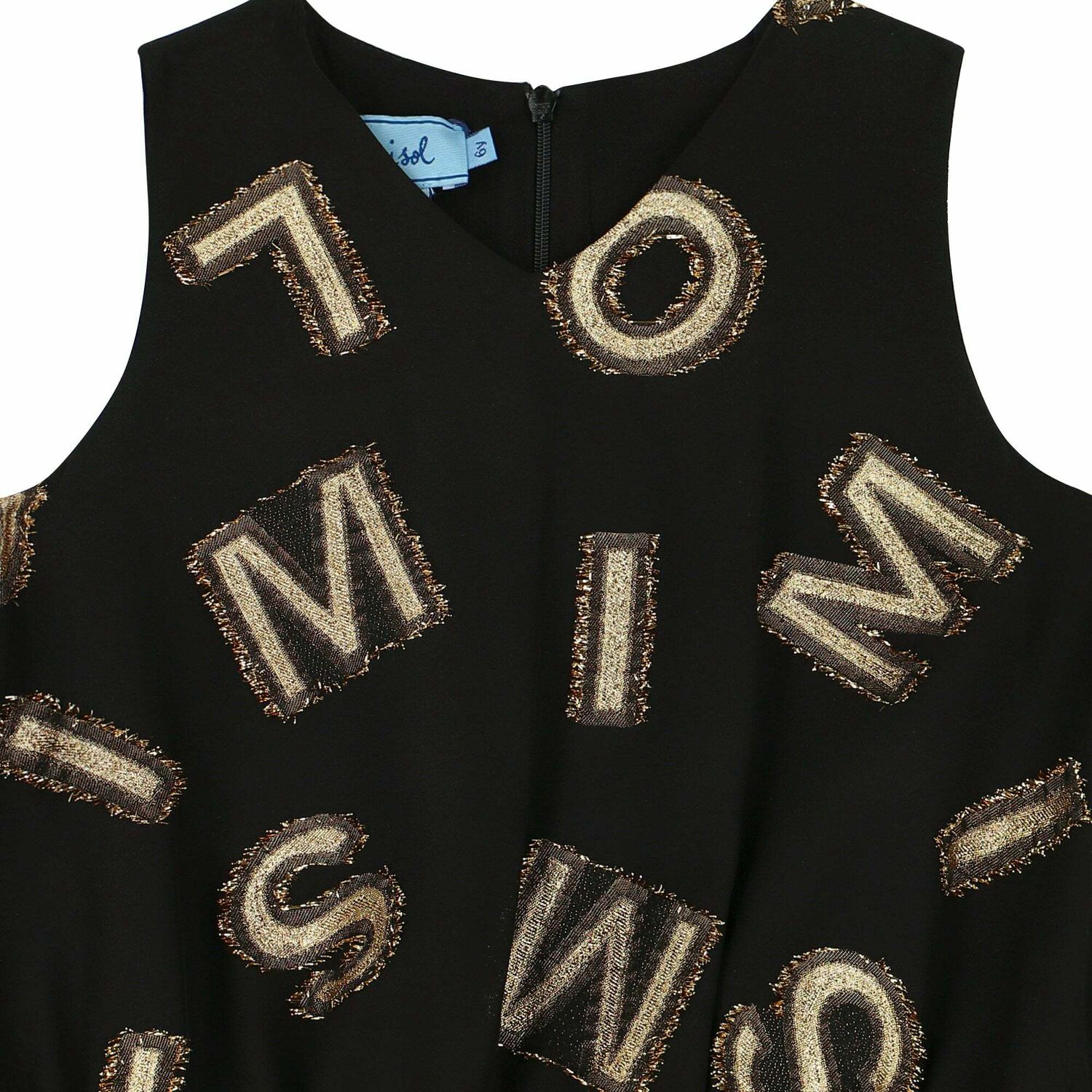 Girls Black & Gold Dress, 1, hi-res