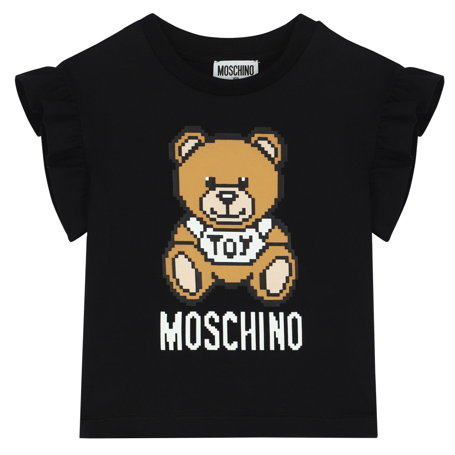 Girls Black Teddy Logo T-Shirt, 1, hi-res image number null