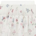 Girls White Tulle Floral Skirt, 1, hi-res