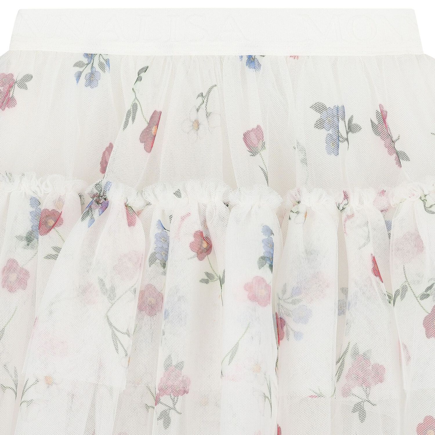 Girls White Tulle Floral Skirt, 1, hi-res image number null