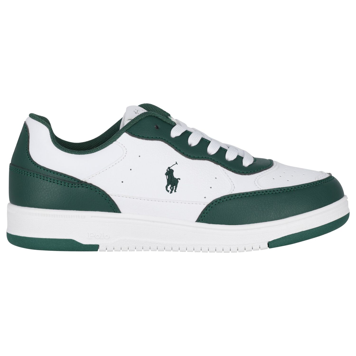 Boys White & Green Logo Trainers, 1, hi-res image number null