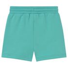 Younger Boys Green Logo Shorts, 1, hi-res