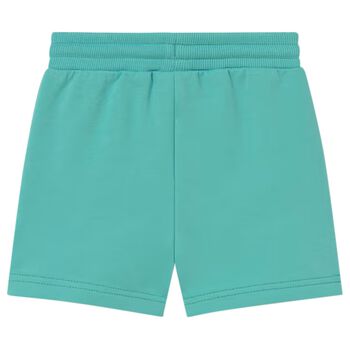 Younger Boys Green Logo Shorts