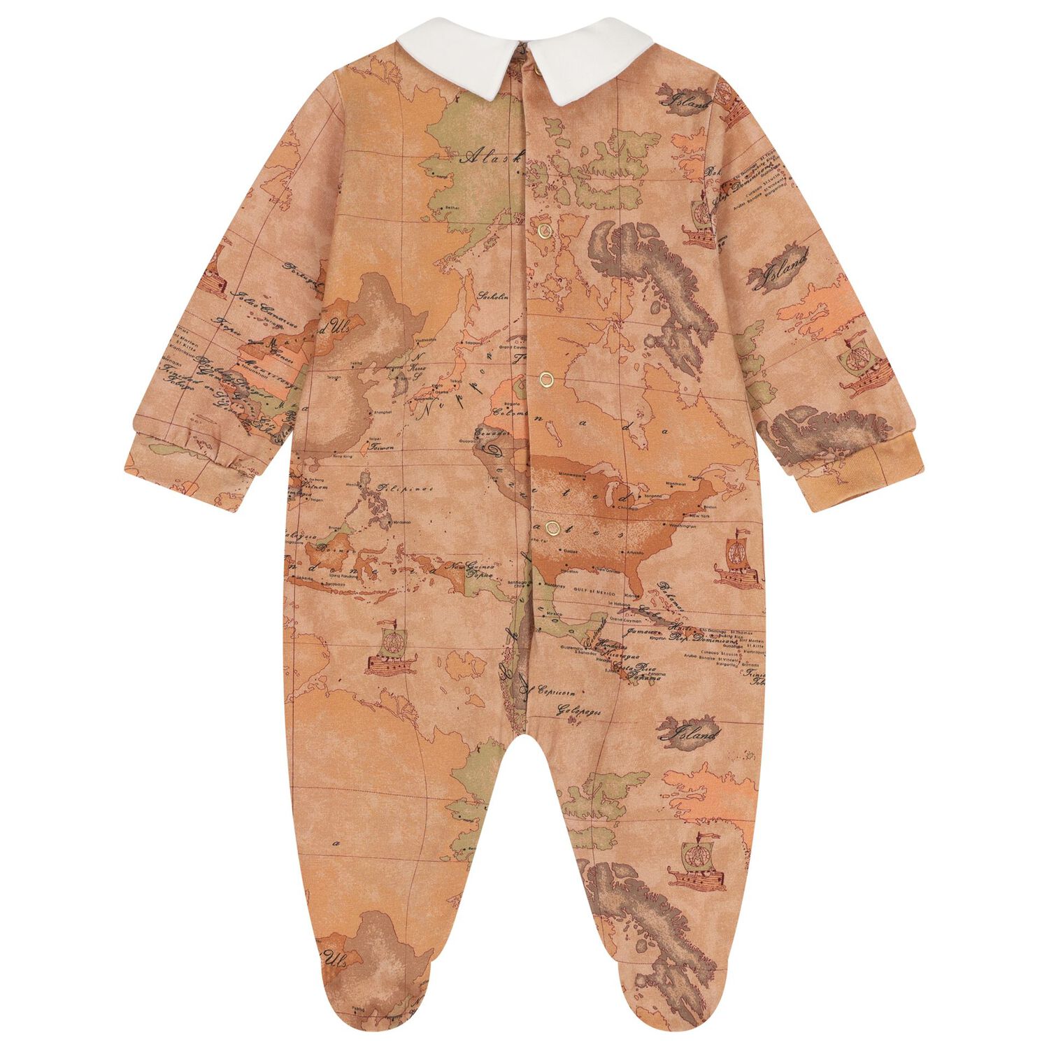 Ivory & Beige Geo Map Babygrow Gift Set, 3, hi-res