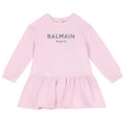 Baby Girls Pink Logo Dress, 1, hi-res