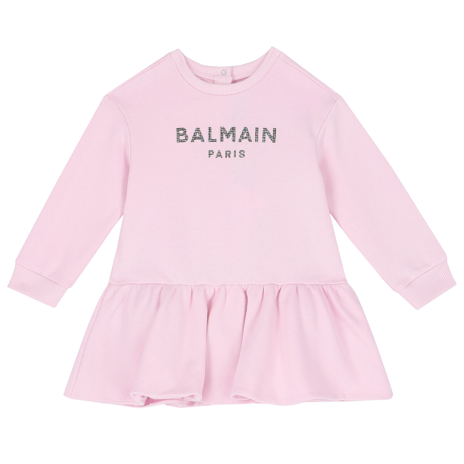 Baby Girls Pink Logo Dress, 1, hi-res