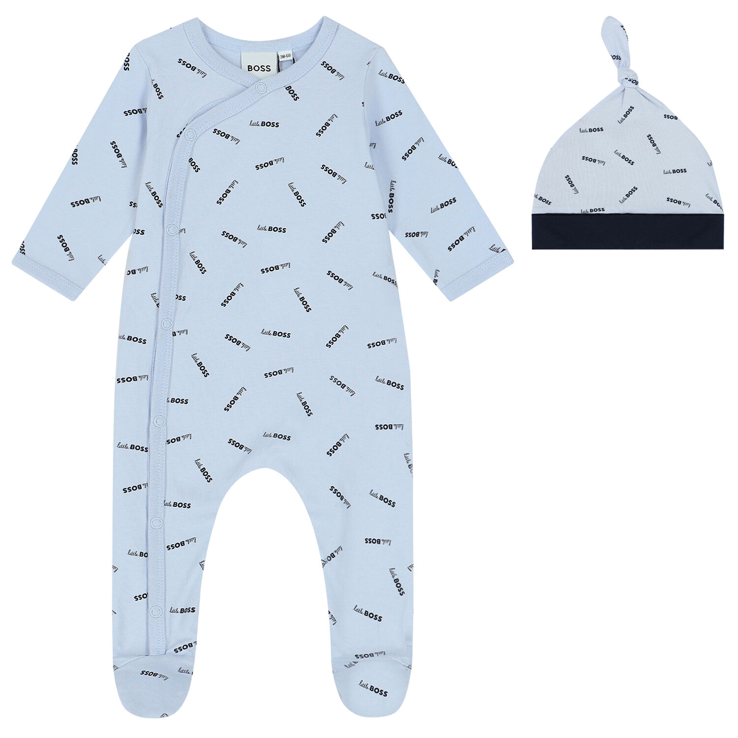Baby Boys Blue Logo Babygrow Set, 1, hi-res
