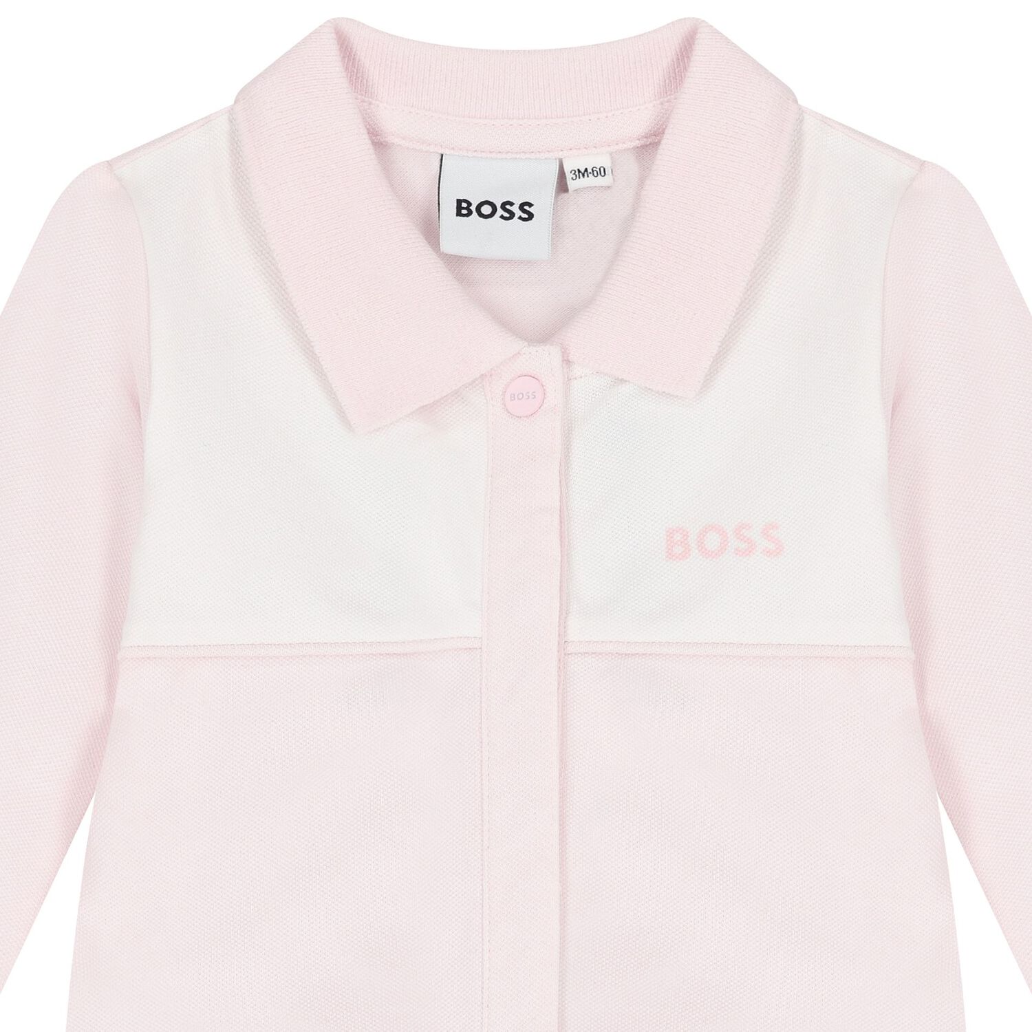 Baby Girls Pink Logo Babygrow, 1, hi-res