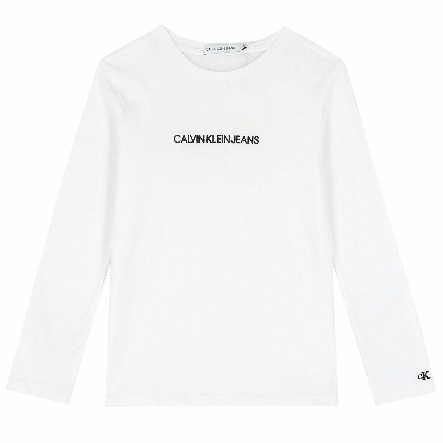 Boys White Organic Cotton Logo Top, 1, hi-res