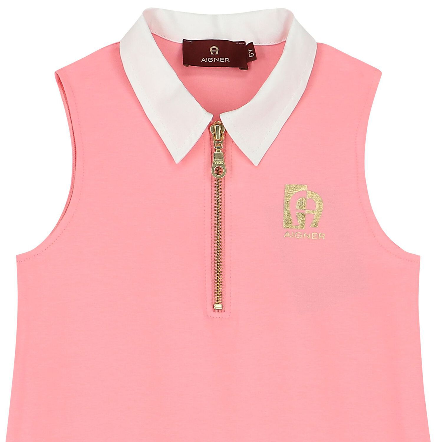 Girls Pink & Gold Logo Dress, 3, hi-res