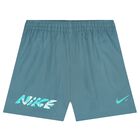 Boys Blue Logo Shorts, 1, hi-res