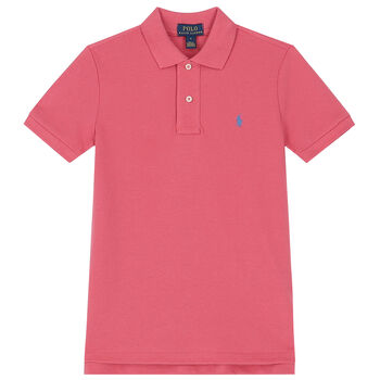 Boys Red Logo Polo Shirt